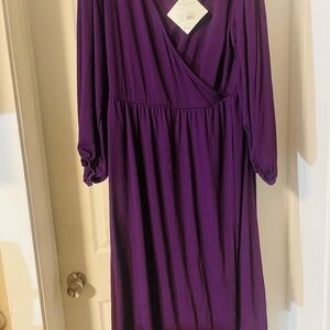 Elegant Purple Wrap Dress